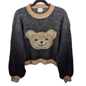 Anthropologie Luna Ivy Sweater Womens L Brown Pullover Teddy Bear Oversized